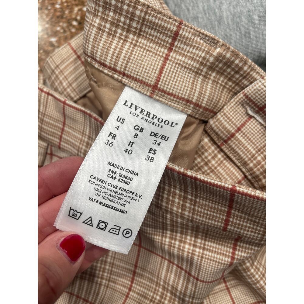 Liverpool plaid cropped pencil pant size 27/4 - Picture 5 of 6